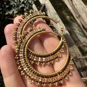 Gyöngyös fülbevalók, Ékszer, Fülbevaló, Fülgyűrű, Gyöngyfűzés, gyöngyhímzés, MESKA