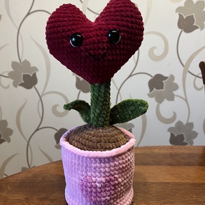 Amigurumi cserepes szív, Játék & Sport, Plüssállat & Játékfigura, Más figura, Horgolás, MESKA