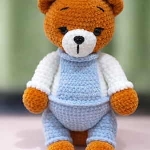 Horgolt Füles Maci - játék & sport - plüssállat & játékfigura - maci - Meska.hu