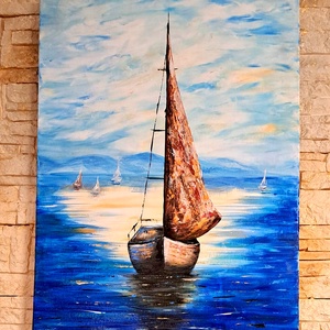 Szikrátó víztükör-akril festmény vászonra - művészet - festmény - akril - Meska.hu