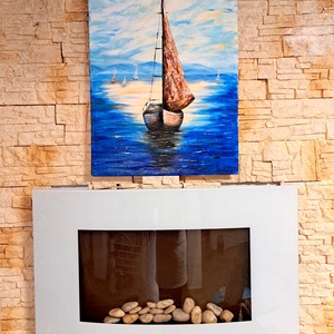 Szikrátó víztükör-akril festmény vászonra - művészet - festmény - akril - Meska.hu