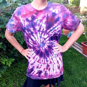 Póló batikolt festett-festett póló - ruha & divat - női ruha - póló, felső - Meska.hu