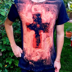 Póló festett-batikolt póló - ruha & divat - férfi ruha - póló - Meska.hu