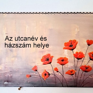 Utca tábla-egyedi, Otthon & Életmód, Ház & Kert, Házszám, Festészet, MESKA