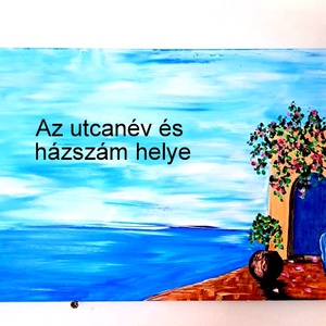 Utca tábla-egyedi, Otthon & Életmód, Ház & Kert, Házszám, Festészet, MESKA