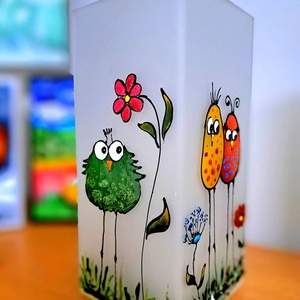 Asztali festett lámpa, Otthon & Életmód, Lámpa, Asztali lámpa, Festett tárgyak, MESKA