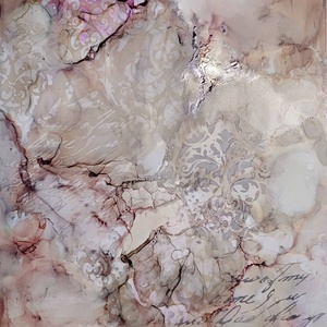 Beige Alcohol ink art - művészet - festmény - festmény vegyes technika - Meska.hu