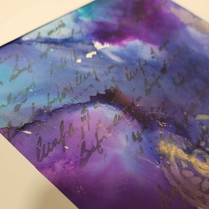 Lila alcohol ink art - művészet - festmény - festmény vegyes technika - Meska.hu