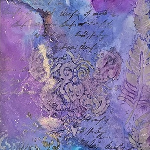 Lila alcohol ink art - művészet - festmény - festmény vegyes technika - Meska.hu