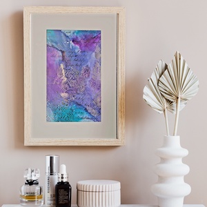 Lila alcohol ink art - művészet - festmény - festmény vegyes technika - Meska.hu