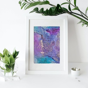Lila alcohol ink art, Művészet, Festmény, Festmény vegyes technika, Festészet, MESKA