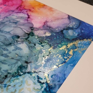 Türkiz Alcohol ink art - művészet - festmény - festmény vegyes technika - Meska.hu