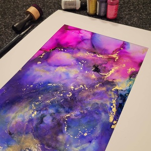 Ultramarinkék alcohol ink art - művészet - festmény - festmény vegyes technika - Meska.hu