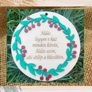 Házi áldás fa tábla kereszt hit szeretet , Otthon & Életmód, Vallás, Házi áldás, Gravírozás, pirográfia, MESKA