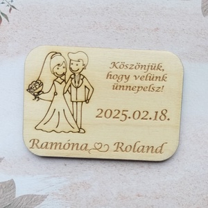 Esküvői köszönő ajándék  köszönet ajándék gravírozott ültető hűtőmágnes - esküvő - emlék & ajándék - köszönőajándék - Meska.hu