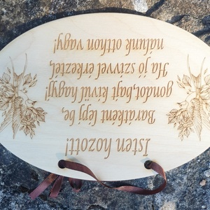 Isten hozott áldás fa tábla - otthon & életmód - vallás - házi áldás - Meska.hu