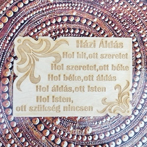 Házi áldás áldás fa tábla gravírozott házáldás  - otthon & életmód - vallás - házi áldás - Meska.hu