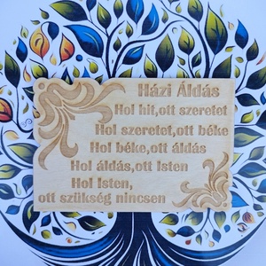 Házi áldás áldás fa tábla gravírozott házáldás  - otthon & életmód - vallás - házi áldás - Meska.hu