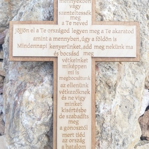 Házi áldás áldás Mi atyánk fa tábla gravírozott házáldás  - otthon & életmód - vallás - házi áldás - Meska.hu