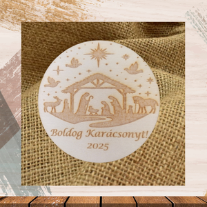 Karácsonyi hűtőmágnes gravírozott Boldog Karácsonyt 2025 Áldott Békés ünnepeket  - Meska.hu