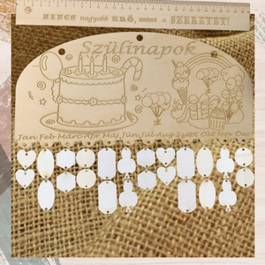 Családi szülinap ünnepek tábla öröknaptár születésnap szervező ünnepi naptár  - otthon & életmód - dekoráció - fali és függő dekoráció - falinaptár & öröknaptár - Meska.hu