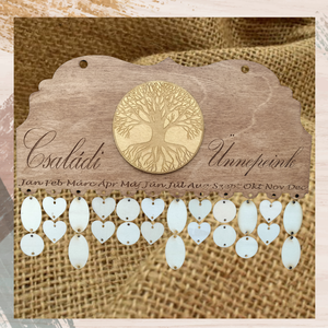 Családi ünnepek tábla öröknaptár születésnap szervező ünnepi naptár hála, Otthon & Életmód, Dekoráció, Fali és függő dekoráció, Falinaptár & Öröknaptár, Gravírozás, pirográfia, MESKA