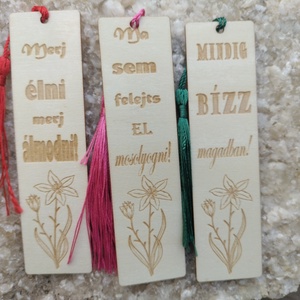 Könyvjelző  motivációs felírattal ajándék gravírozott virág , Könyv & Zene, Könyvjelző, Gravírozás, pirográfia, MESKA
