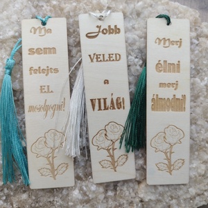 Könyvjelző  motivációs felírattal ajándék gravírozott rózsa  - Meska.hu