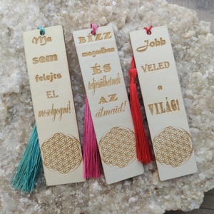Könyvjelző  motivációs felírattal ajándék gravírozott élet virága mandala  - Meska.hu