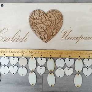 Családi ünnepek tábla öröknaptár születésnap naptár tervező naptár emlékeztető  - Meska.hu