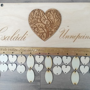 Családi ünnepek tábla öröknaptár születésnap naptár tervező naptár emlékeztető , Otthon & Életmód, Dekoráció, Fali és függő dekoráció, Falinaptár & Öröknaptár, Gravírozás, pirográfia, MESKA