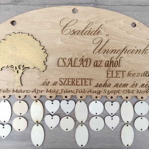 Családi ünnepek tábla öröknaptár születésnap naptár tervező naptár emlékeztető  - Meska.hu