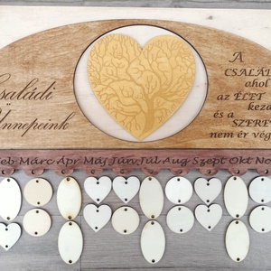 Családi ünnepek tábla öröknaptár születésnap naptár tervező naptár emlékeztető  - Meska.hu