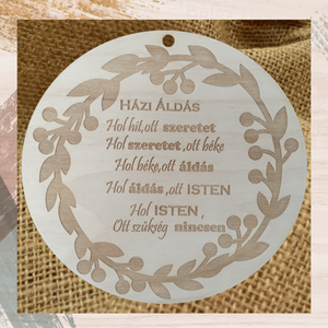 Áldás fa tábla házi áldás gravírozott falikép igés fatábla - Meska.hu