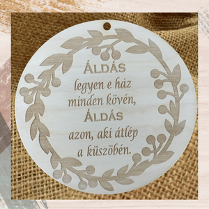 Áldás fa tábla házi áldás gravírozott falikép igés fatábla - Meska.hu