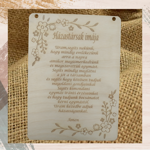 Esküvői köszönő ajándék  házastársak imája házasság - Meska.hu