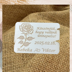 Esküvői köszönő ajándék  köszönet ajándék gravírozott ültető hűtőmágnes - Meska.hu