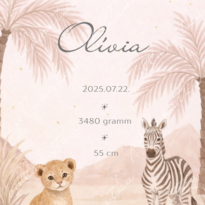 Megérkeztem � Szafari babaköszöntő kártya (digitális) - baba - mama - babaemlékek - bababejelentők - Meska.hu