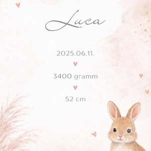 Megérkeztem � Nyuszis babaköszöntő kártya (digitális) - baba - mama - babaemlékek - bababejelentők - Meska.hu