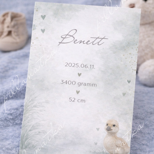 Megérkeztem � Kacsás babaköszöntő kártya (digitális) - baba - mama - babaemlékek - bababejelentők - Meska.hu