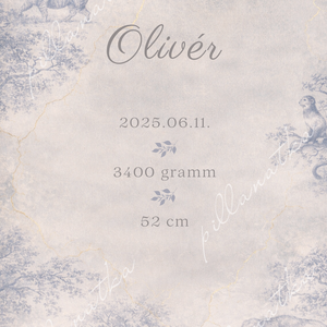 Babaköszöntő kártya (digitális) - kék - baba - mama - babaemlékek - bababejelentők - Meska.hu