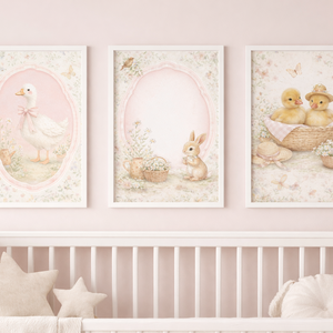 Vintage Garden � személyre szabható babaposzter szett kislányoknak - baba - mama - babaszoba dekoráció - babaposzter - Meska.hu