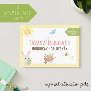 Tavaszi és húsvéti mondókák - dalocskák (nyomtatható kártyák), Játék & Sport, Készségfejlesztő és Logikai játék, Oktató játékok, Fotó, grafika, rajz, illusztráció, MESKA