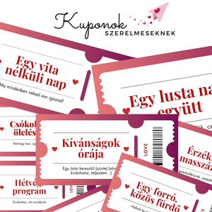 Kuponfüzet pároknak, szerelmeseknek évfordulóra (nyomtatható), Otthon & Életmód, Papír, írószer, Ajándékkísérő, Ajándékozás kellékei, Fotó, grafika, rajz, illusztráció, MESKA