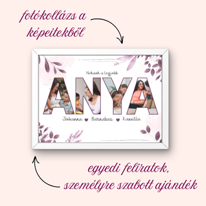 Anyák napi fotókollázs  személyre szabható, saját képekkel, nyomtatható PDF (A4) - otthon & életmód - dekoráció - kép & falikép - poszter - Meska.hu