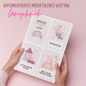 Mérföldkő kártyák lány babáknak (nyomtatható) - Meska.hu