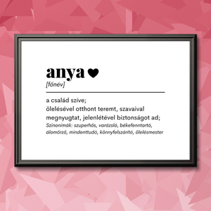 ANYA, főnév  nyomtatható A4-es poszter (pdf), Otthon & Életmód, Dekoráció, Kép & Falikép, Poszter, Fotó, grafika, rajz, illusztráció, MESKA