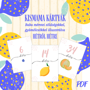 Kismama mérföldkő kártyák - hétről hétre (nyomtatható pdf), Művészet, Naptárkártyák, sportkártyák, Fotó, grafika, rajz, illusztráció, MESKA