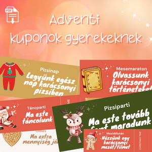 Adventi kuponok gyerekeknek  24+4 db nyomtatható kupon az adventi naptárba, Karácsony, Adventi díszek, Adventi naptár, Fotó, grafika, rajz, illusztráció, MESKA