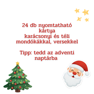 Téli és karácsonyi mondókák és versek  24 db nyomtatható kártya (PDF) - karácsony - adventi díszek - adventi naptár - Meska.hu